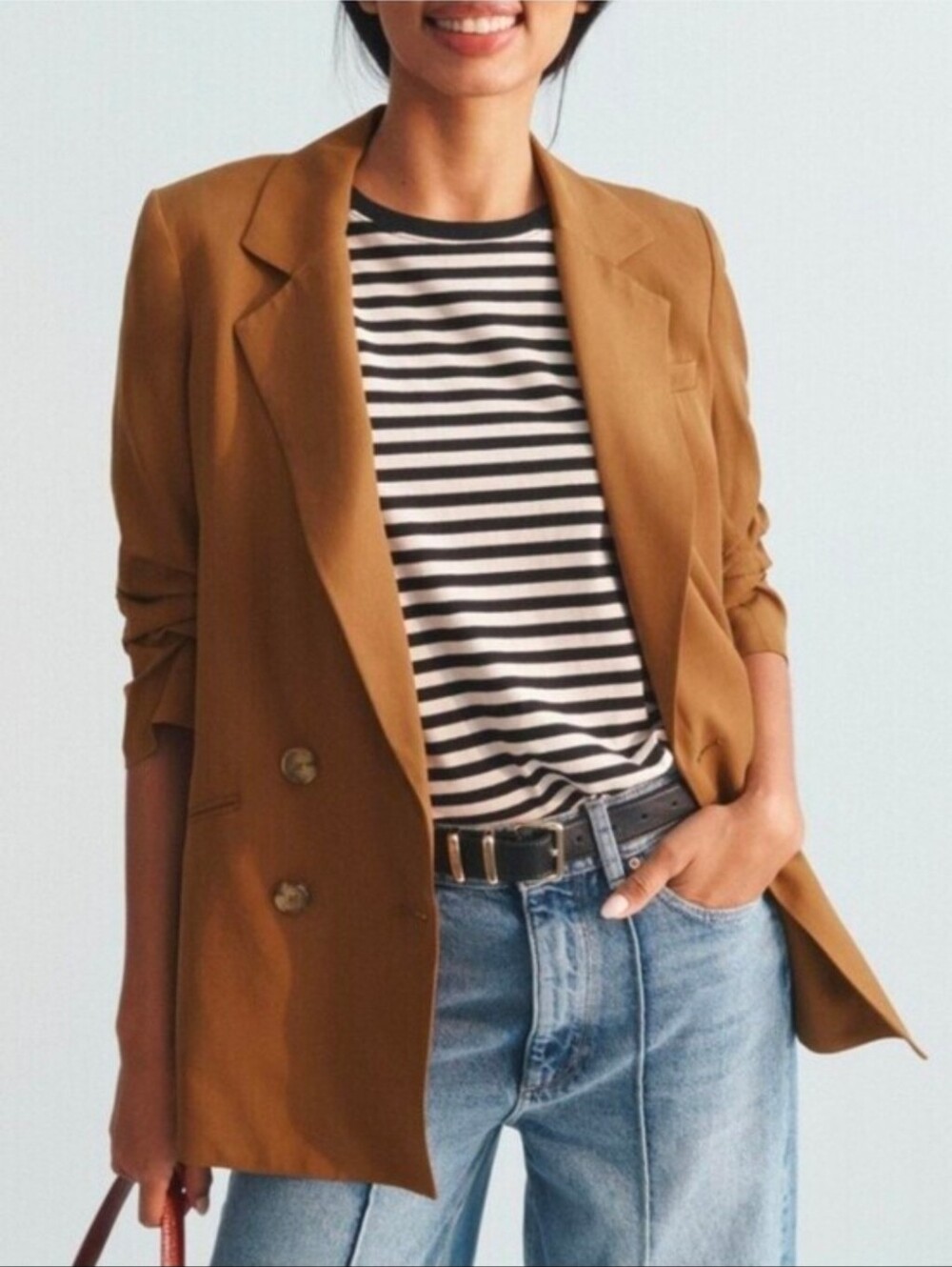 Veronica Beard Rupert Blazer Brown Lyocell 3/4 Sleeve Tailored Jacket Size 2